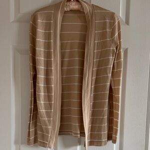 J. Crew Beige and White Striped Cardigan